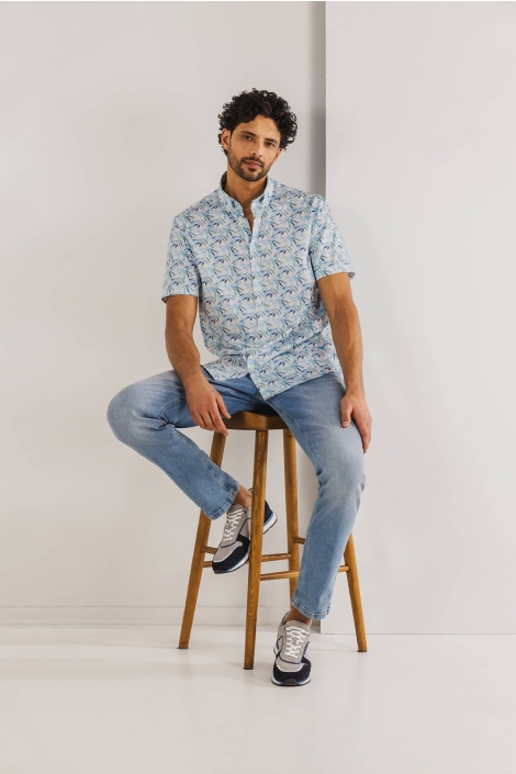 State of Art shirt ss print satin